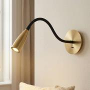 LED leeslamp H63 met flexibele arm, mat messing
