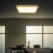 LED plafondlamp Tava Wood, 42 x 42 cm, kunststof, 3.000 K