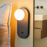 GOOD & MOJO wandlamp Java, zwart, glas/bamboe, stekker