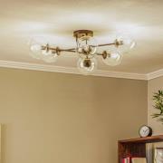 Plafondlamp Glassy, zwart, helder, glas, 6-lamps, E14