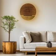 LED wandlamp Sun van hout