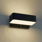 Lindby LED buiten wandlamp Fando, antraciet, sensor, IP44
