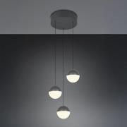 LED hanglamp Senta, antraciet, Ø 25 cm, 3.000 K 3-lamps.