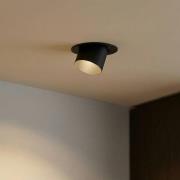 Lindby plafondspot Thorid, Ø 9 cm, zwart, metaal, GU10