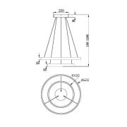 Maytoni Rim hanglamp 830 2 ringen Ø 60 cm zwart