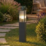 Lindby tuinpadverlichting Peldar, antraciet/geribbeld, 80 cm
