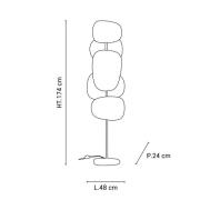 MARKET SET vloerlamp Screen 70's, veelkleurig, linnen, 174 cm