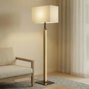 Quitani LED vloerlamp Lisene, eiken/zwart/naturel, 162 cm, dimbaar