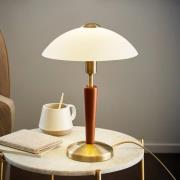 Tafellamp SOLO 1, gebruniteerd/notenhout, hoogte 35 cm metaal/glas dim...