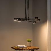 Hanglamp Modus 6, staal, 6-lamps, GX 53, zwart