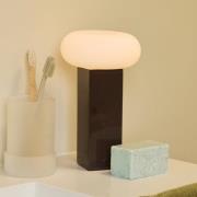 LED tafellamp op accu LOW, bruin, hoogte 20 cm, metaal, dimbaar