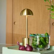 LED tafellamp op accu, Taten, messingkleurig, hoogte 30 cm, metaal