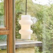 Hanglamp Pilule Double, mat wit, Ø 15 cm, glas