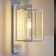 Lucande buitenwandlamp Ferda, fitting onderaan, grijs, IP44