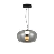LED hanglamp Nadia, Ø 16 cm, rookgrijs, glas