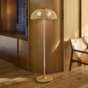 MARKET SET Vloerlamp Coquillage, riet/hout, E27