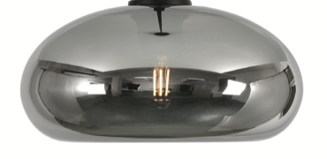 Artdelight Paradise - glazen lampenkap - Ø 28 x 14 cm - titan