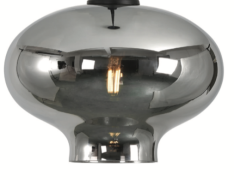 Artdelight Toronto - glazen lampenkap - Ø 26,5 x 18,5 cm - titan