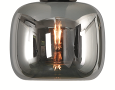 Artdelight Preston - glazen lampenkap - Ø 28 x 26 cm - titan