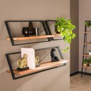 Vico Lean - wandschap set van 3 - 100 x 25 x 30 cm - acaciahout