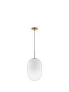 Nova Luce Chrysi - hanglamp - Ø 24 x 120 cm - messing goud en wit