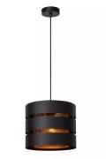 Lucide Rosas - hanglamp - Ø 26 x 152 cm - zwart en messing