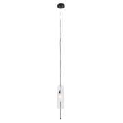Maxlight Mauri - hanglamp - Ø 12,5 x 180 cm - zwart en transparant gla...