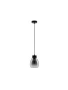 Nova Luce Blacu - hanglamp - Ø 15 x 120 cm - rokerig verloop en zwart