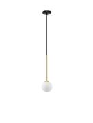 Nova Luce Savoy - hanglamp - Ø 11 x 163 cm - satijn goud, mat zwart en...