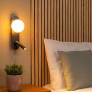 Lucide Kelly - bedlamp - 12 x 14,8 x 32 cm - 3,5W LED incl. - zwart