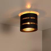 Lucide Rosas - plafondverlichting - Ø 26 x 22 cm - zwart en messing